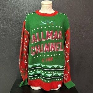 Christmas Sweater BY HALLMARK RED AND GREEN Size L